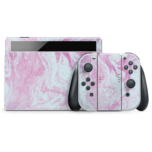 Blue and Purple Marble Nintendo Switch OLED (2021) Skin